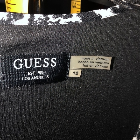 Guess size 12 black & white houndstooth faux wrap dress w/ zip detail NWT - Picture 10 of 16